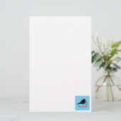 Zwarte Lijster Met Een Kerstbal Briefpapier (Staand voorkant)