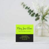 Zwarte Lime Kleurrijke Moderne Vierkante Visitekaa Vierkante Visitekaartje (Staand voorkant)