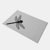 Zwarte limonade Silhouette op grijs Deurmat (Schuin)