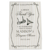 Zwarte lingerie douche bruidsfeest cadeautje medium cadeauzakje (Achterkant)