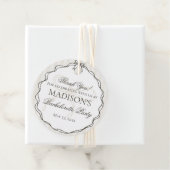 Zwarte lingerie douche vrijgezellenfeest bruid bedankjes labels (In situ)