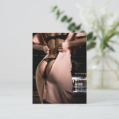 Zwarte lingerie foto briefkaart (Staand voorkant)