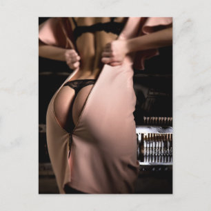 Zwarte lingerie foto briefkaart