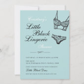 Zwarte lingerie met turquoise zwarte kant  kaart (Voorkant)