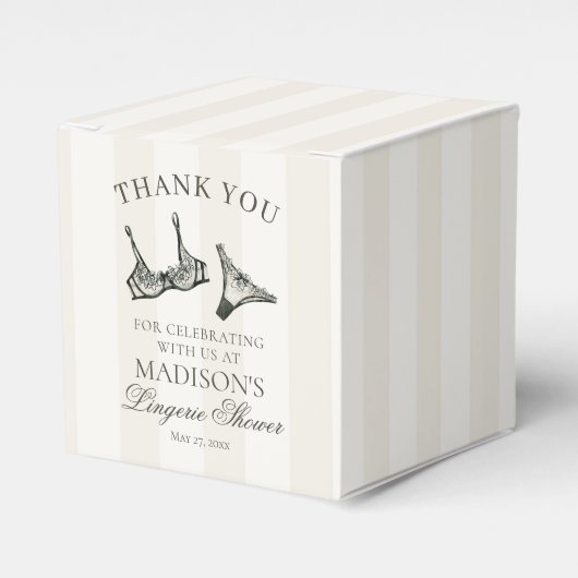 Zwarte lingerie vrijgezellenfeest bruidsdouche des bedankdoosjes (Voorkant Zijde)