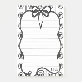 Zwarte lint aantekeningen 4x6 plaknotitieblok post-it® notes