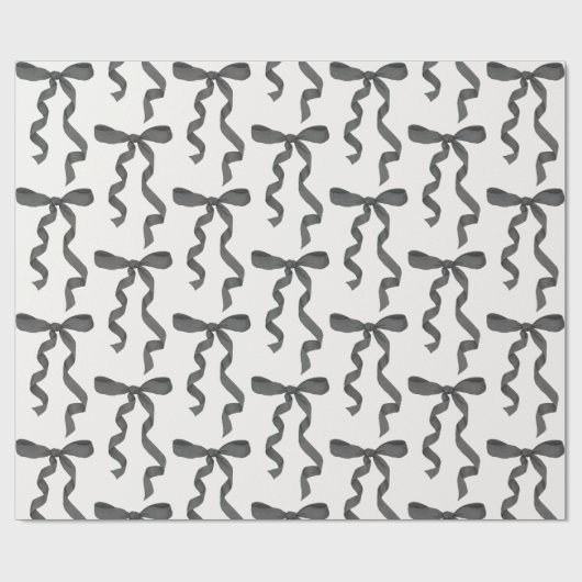 Zwarte Lint Baby of Bruidsmeisje, Verjaardagsfeest Cadeaupapier (Vlak)