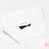 Zwarte lint bedankt ronde sticker (Envelop)
