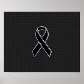 Zwarte lint bewustzijn in Chrome-stijl Poster (Voorkant)