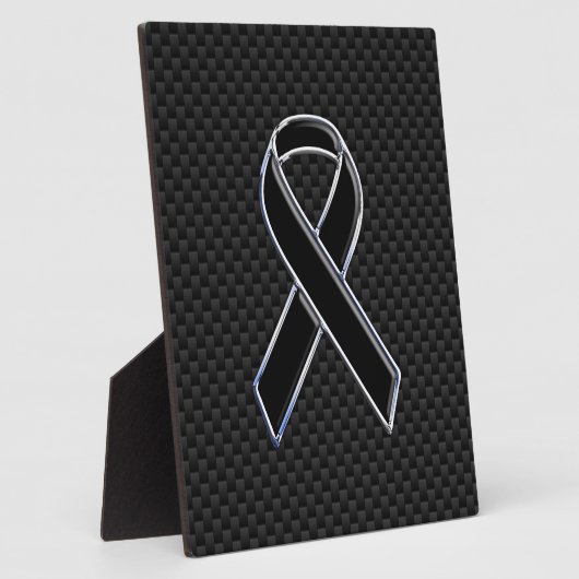 Zwarte Lint Bewustzijn Koolstofvezel Decoratie Fotoplaat (Zijkant)