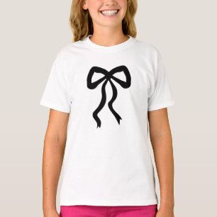 zwarte lint bow Festive Girl T-shirt