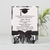 Zwarte lint en grijze Afstuderen Kaart (Staand voorkant)