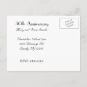 Zwarte Lint Feest Uitnodiging Briefkaart (Achterkant)