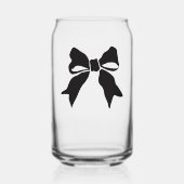 Zwarte lint in een strik gebonden blikvorm glas (Voorkant)