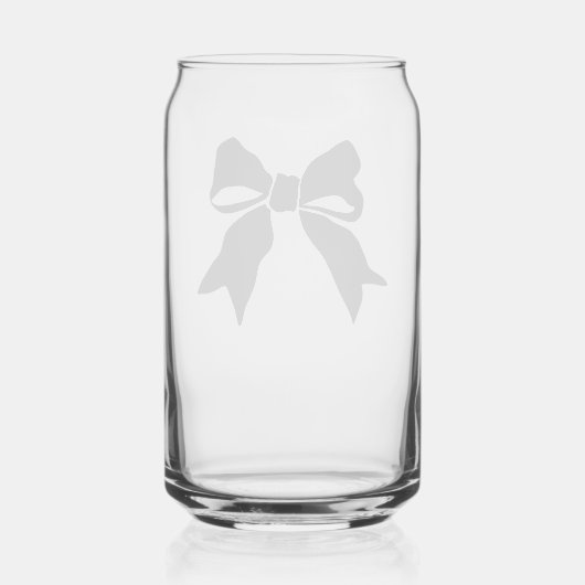 Zwarte lint in een strik gebonden blikvorm glas (Achterkant)