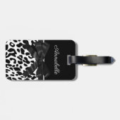 Zwarte lint-luipaard bagagelabel (Achterkant horizontaal)