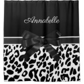 Zwarte lint-luipaard douchegordijn (Voorkant)