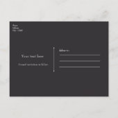 Zwarte lint & paarse roos bewaar de datum ELKE KLE Aankondigingskaart (Achterkant)