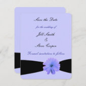 Zwarte lint Paarse ventilator sparen de Datum Save The Date (Voorkant / Achterkant)