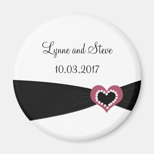 Zwarte Lint Save the Date Magneet (Voorkant)