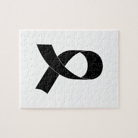 Zwarte lint tekening legpuzzel (Horizontaal)