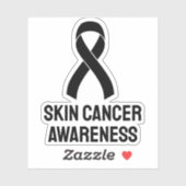 Zwarte lint voor huidkanker sticker (Vel)