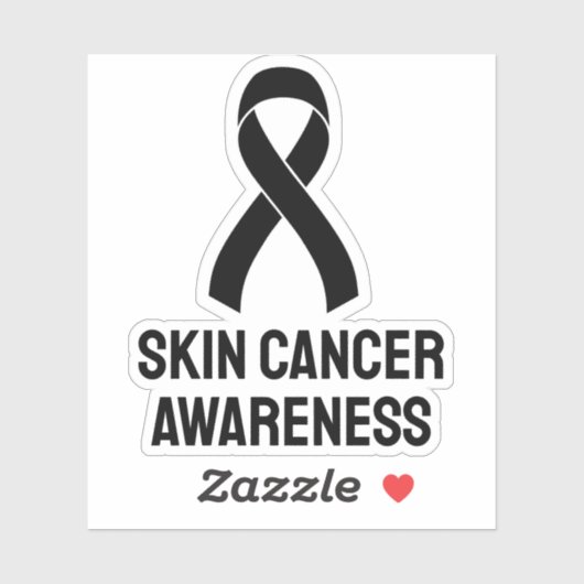Zwarte lint voor huidkanker sticker (Vel)