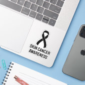 Zwarte lint voor huidkanker sticker (Laptop met iPhone)