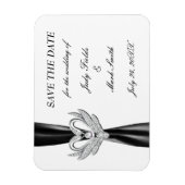 Zwarte lint zilveren zwanen Save The Date-magneet Magneet (Verticaal)