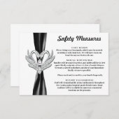 Zwarte lint Zilveren zwanen veiligheidsmaatregelen Informatiekaartje (Voorkant / Achterkant)