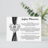 Zwarte lint Zilveren zwanen veiligheidsmaatregelen Informatiekaartje (Staand voorkant)