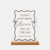 Zwarte linten Bruidsdouche Raad hoeveel linten Acryl Bord (Voorkant)