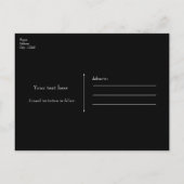 Zwarte linten strik & rode roos Elegant Save the D Aankondigingskaart (Achterkant)