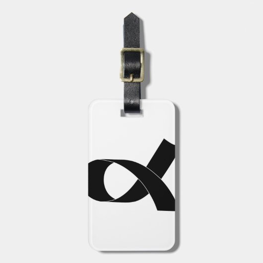 Zwarte linttekening bagagelabel (Voorkant verticaal)