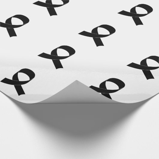 Zwarte linttekening cadeaupapier (Hoek)