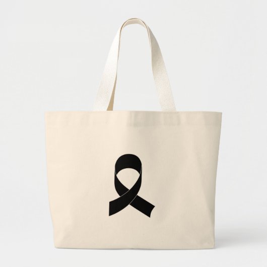 Zwarte linttekening grote tote bag (Voorkant)