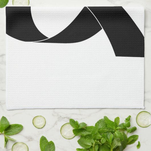 Zwarte linttekening theedoek (Gevouwen)