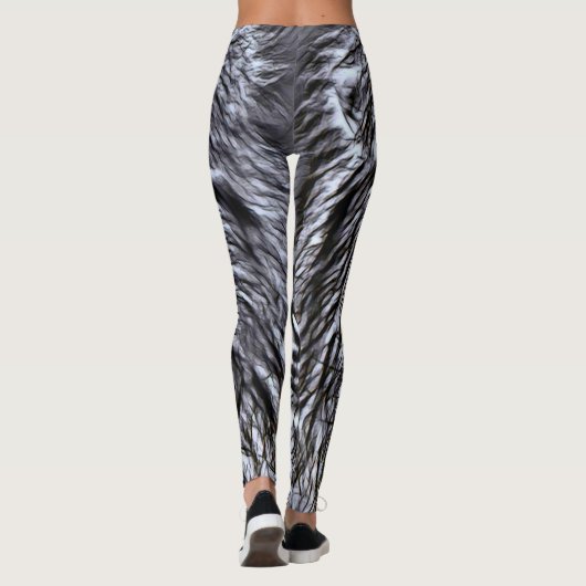 Zwarte Lion Blacklight Trance Leggings (Achterkant)