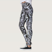 Zwarte Lion Blacklight Trance Leggings (Links)
