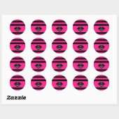 Zwarte lippen hete roze strepen stickers (Vel)