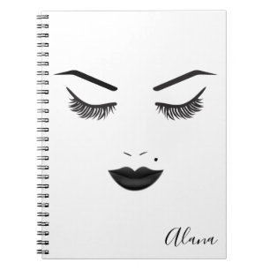 Zwarte lippen make-up gezicht wenkbrauwen lippen g notitieboek