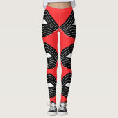 Zwarte lippen op rode leggings (Voorkant)