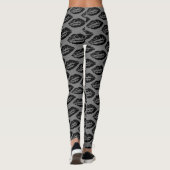 Zwarte Lippen Patroon Leggings (Achterkant)