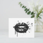 Zwarte lippen stijlvolle mode kus make-up artiest briefkaart (Staand voorkant)