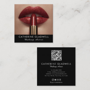 Zwarte Lippenstift Make-up Artiest  Vierkante Visitekaartje