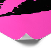 Zwarte lippenstift op roze poster (Hoek)