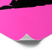Zwarte lippenstift op roze poster (Hoek)