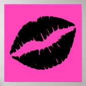 Zwarte lippenstift op roze poster (Voorkant)