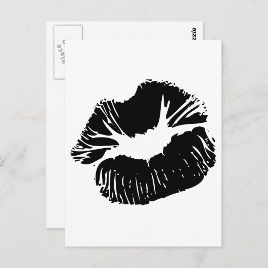 Zwarte Lips Briefkaart (Voorkant / Achterkant)
