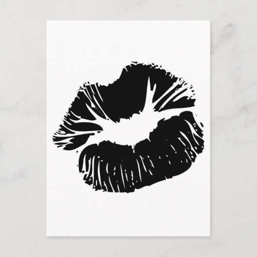 Zwarte Lips Briefkaart (Voorkant)